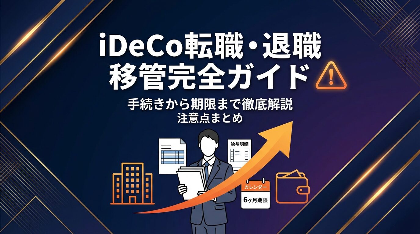 転職・退職時のiDeCo移管完全ガイド｜2026年4月手数料改定・自動移換138万人・6ヶ月以内の手続きフローを図解