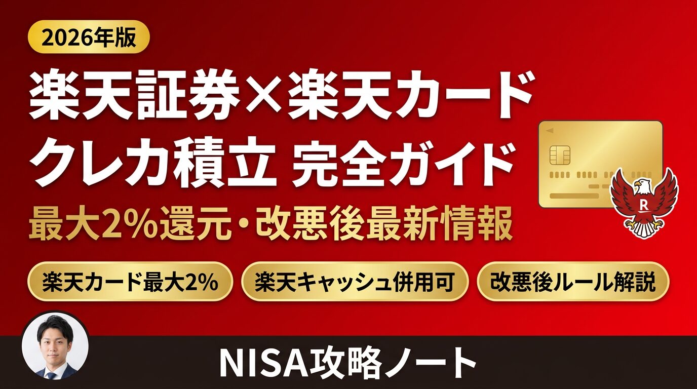 【2026年版】楽天証券×楽天カードのクレカ積立完全ガイド｜最大2%還元・改悪後の最新ルール解説